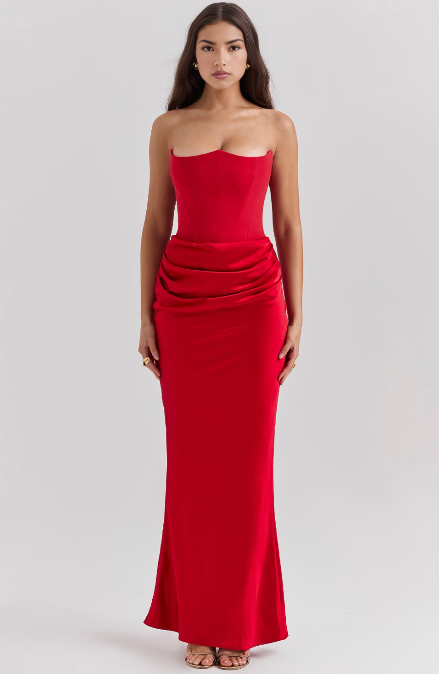 Camellia | Women's Wedding Guest Lace Strapless Dress Evening