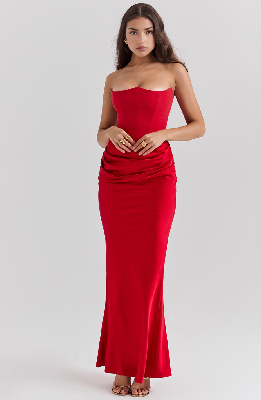 Camellia | Women's Wedding Guest Lace Strapless Dress Evening