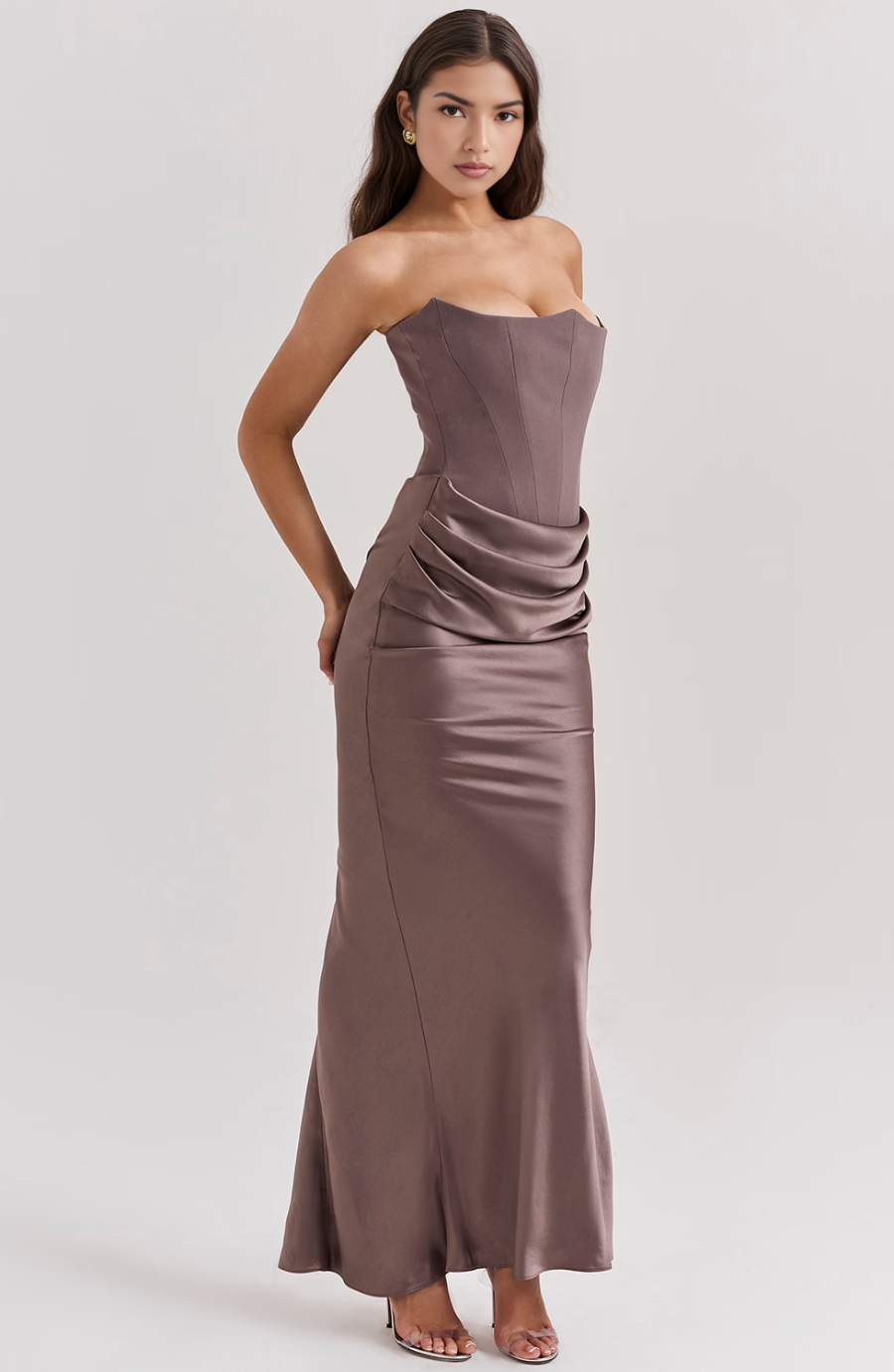 Camellia | Women's Wedding Guest Lace Strapless Dress Evening