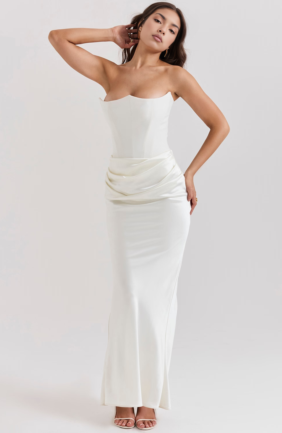 Camellia | Women's Wedding Guest Lace Strapless Dress Evening