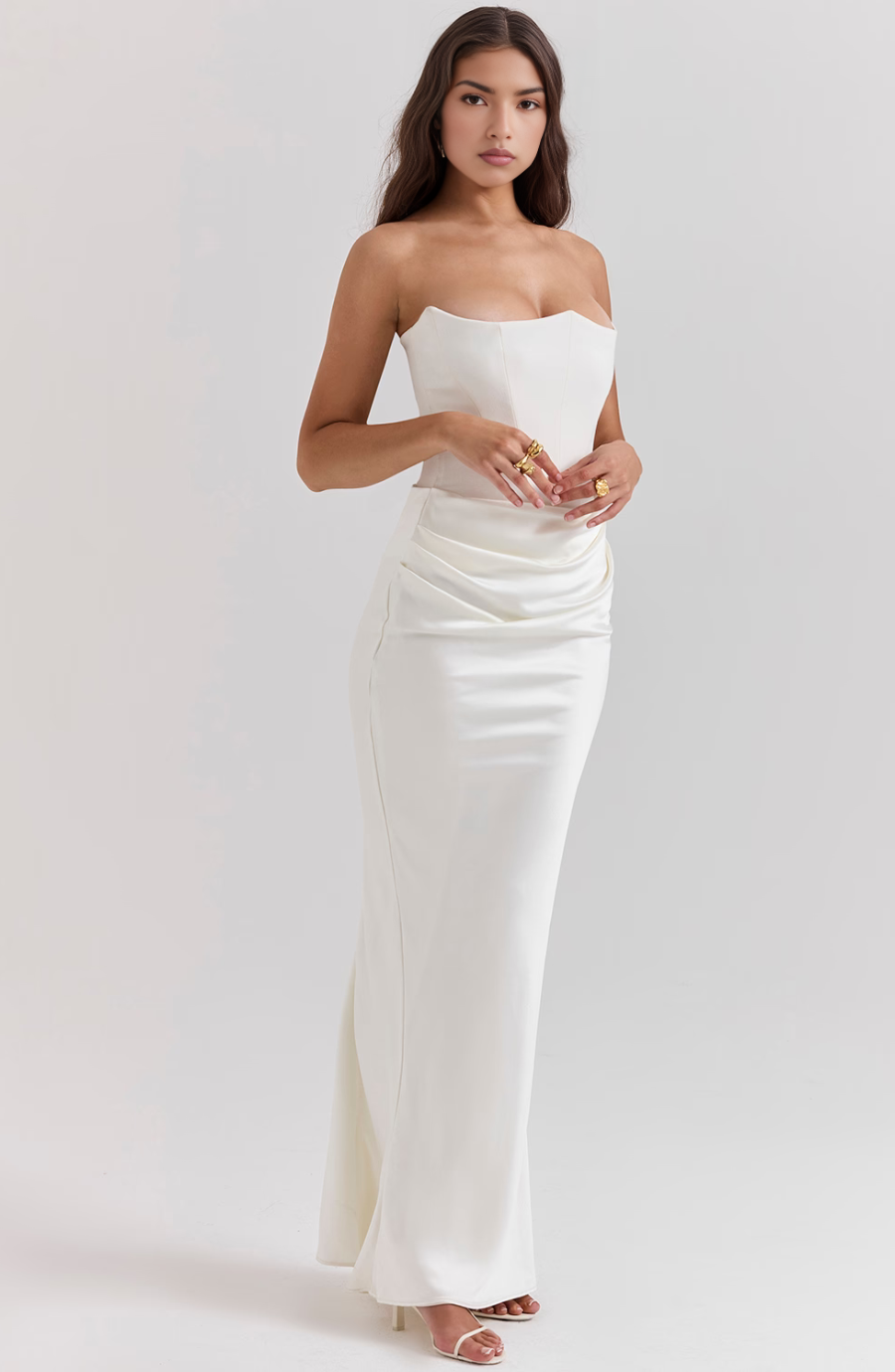 Camellia | Women's Wedding Guest Lace Strapless Dress Evening