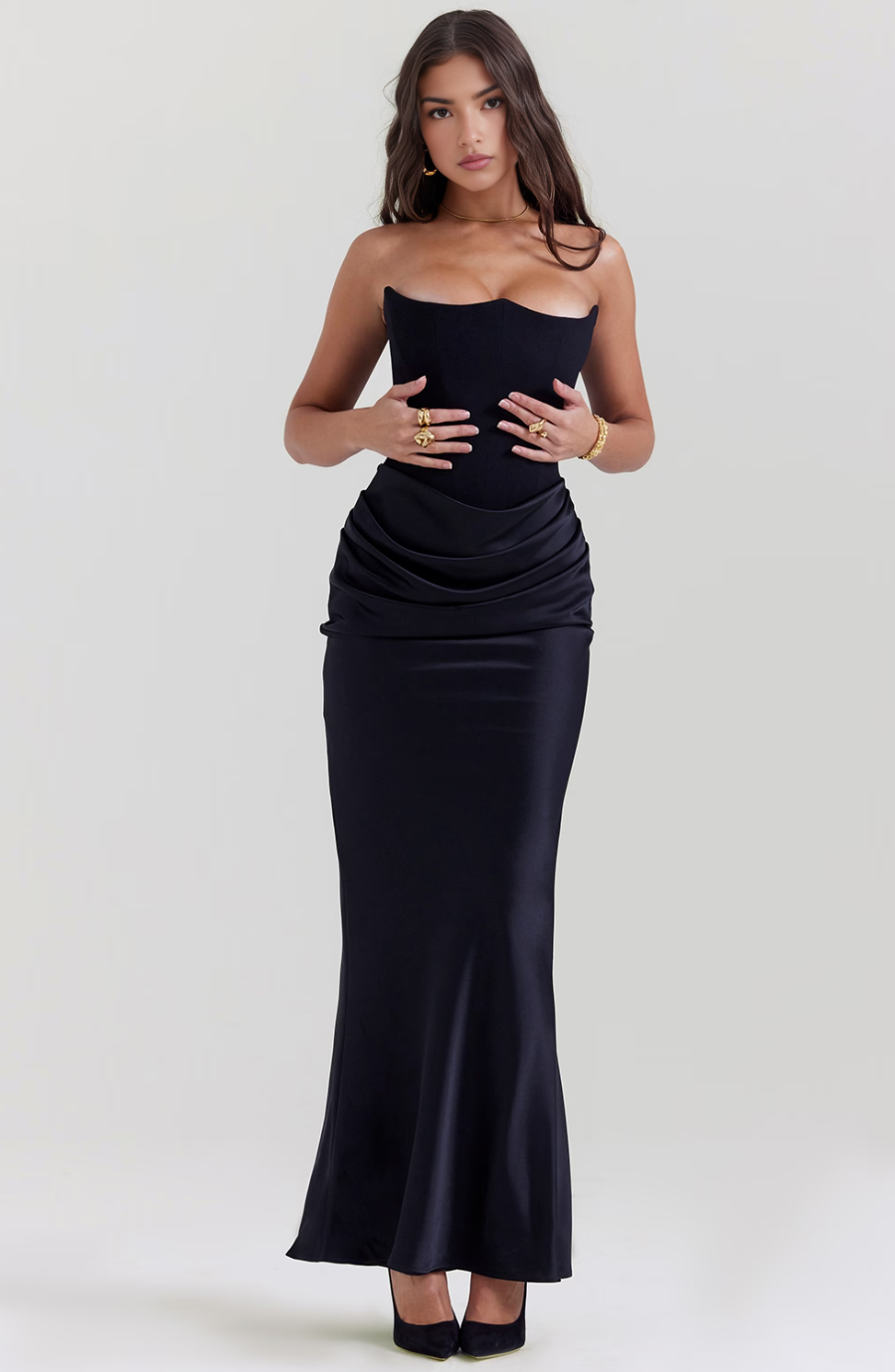 Camellia | Women's Wedding Guest Lace Strapless Dress Evening