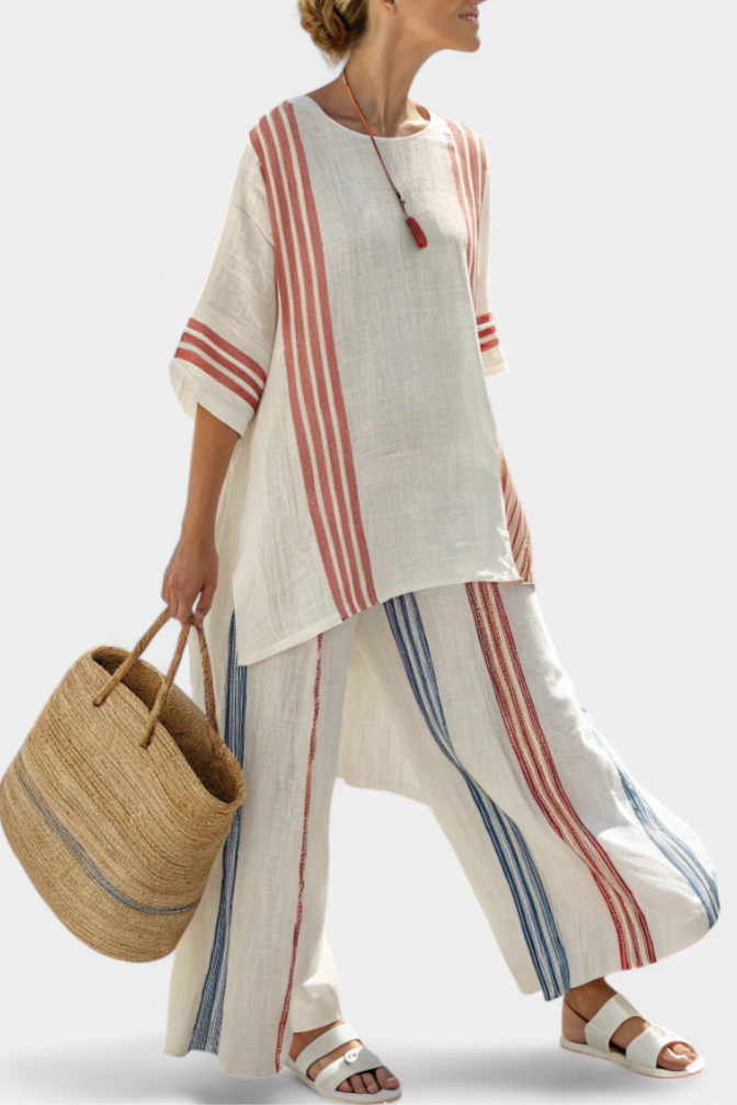 Ludovica - Multi-Coloured Striped Trouser Set