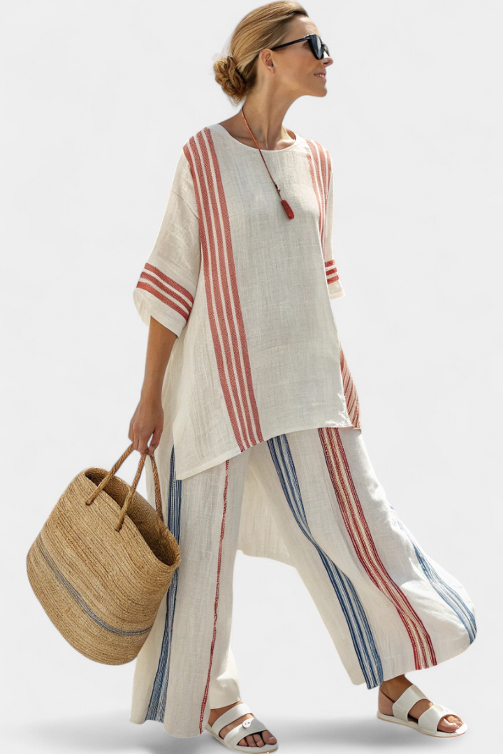 Ludovica - Multi-Coloured Striped Trouser Set