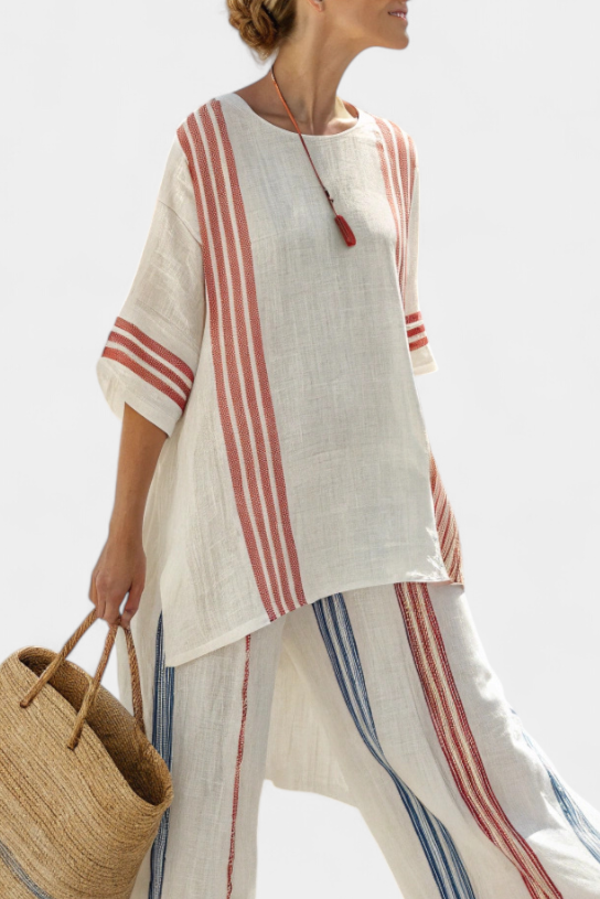 Ludovica - Multi-Coloured Striped Trouser Set
