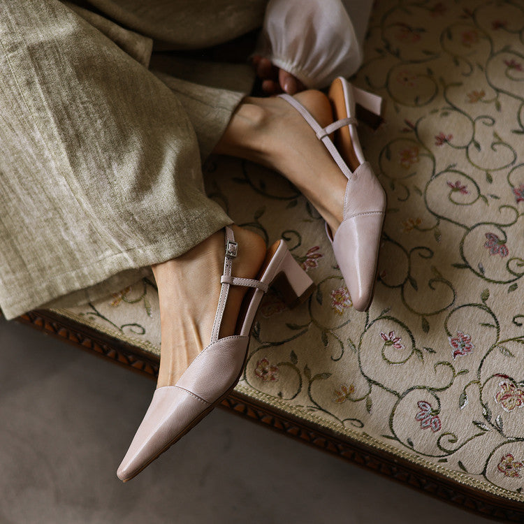 Serelle | Leather Slingback Heels