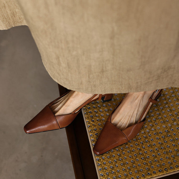 Serelle | Leather Slingback Heels