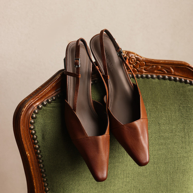 Serelle | Leather Slingback Heels