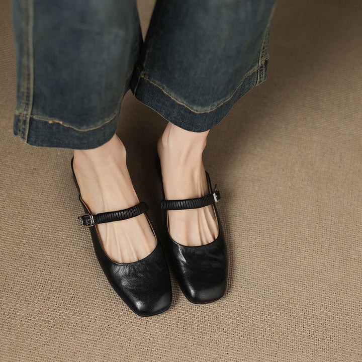 Novie Genuine Leather Mary Jane Mules