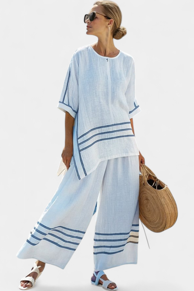 Vittorina - Striped Asymmetric Trouser Set