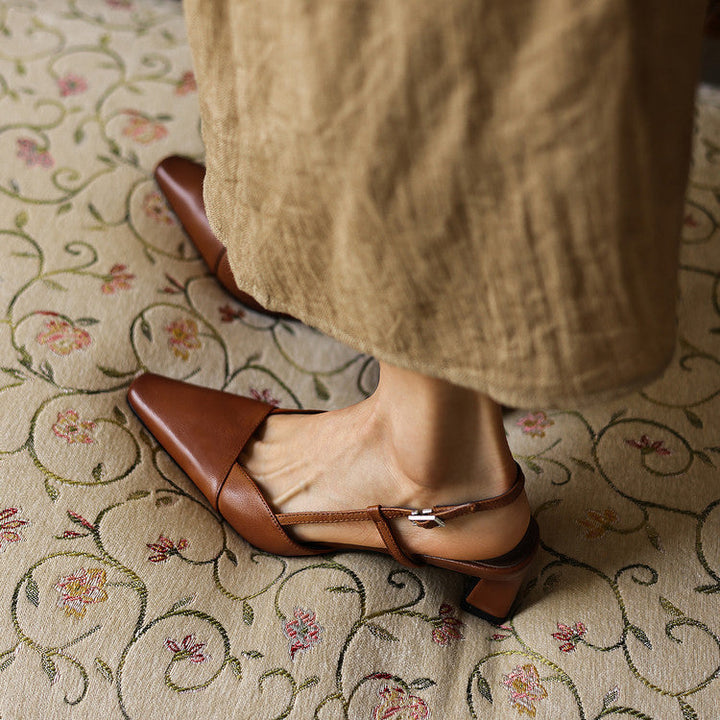 Serelle | Leather Slingback Heels