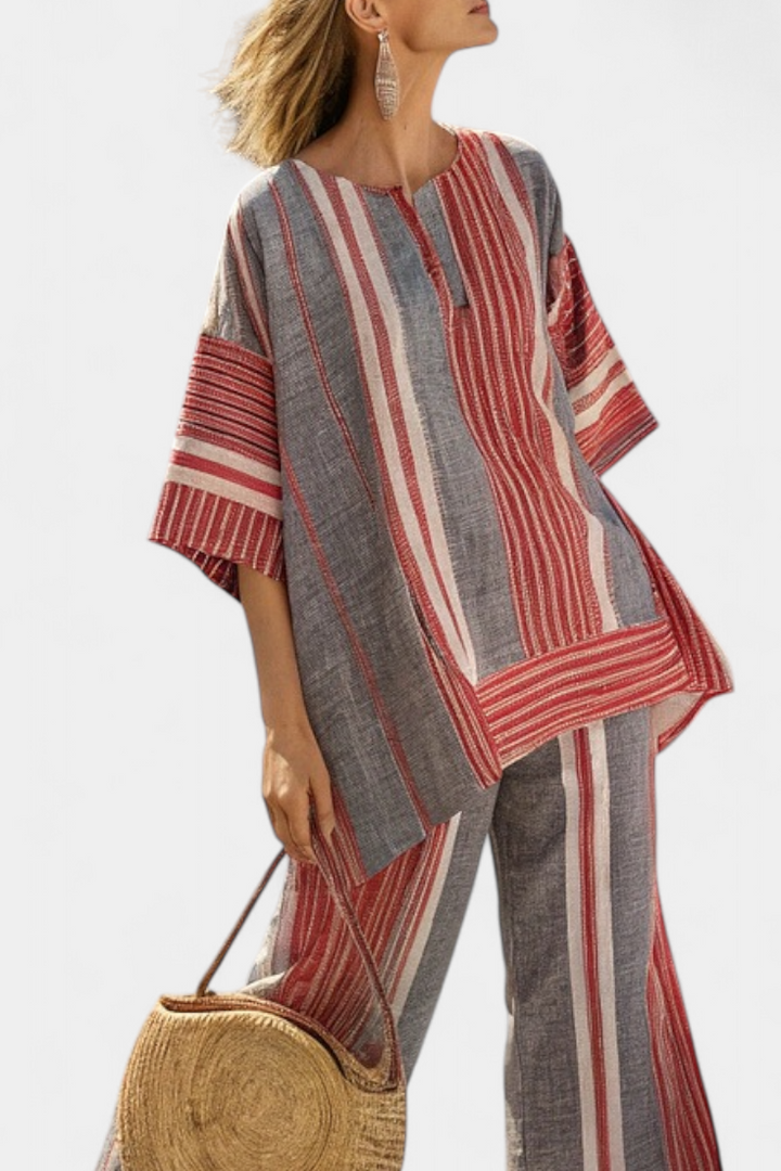 Celestina - Grey Wide-Leg Trouser Set