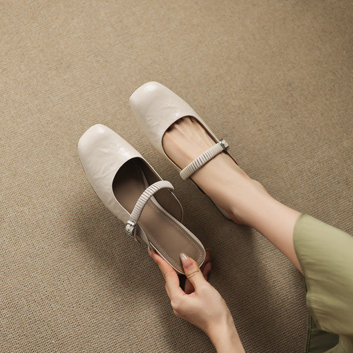 Novie Genuine Leather Mary Jane Mules