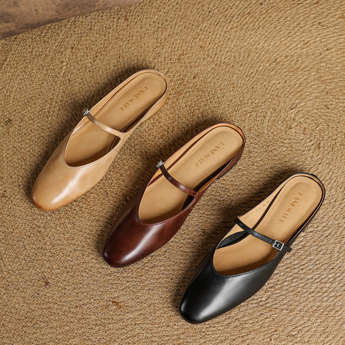 Merisa Genuine Leather Mules