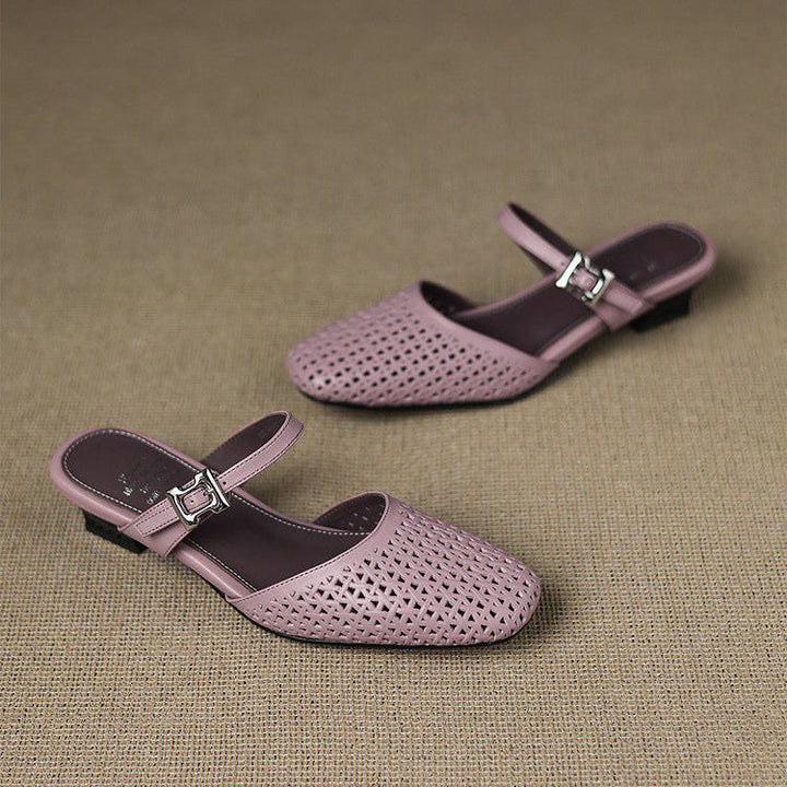 Ovia Genuine Leather Mules