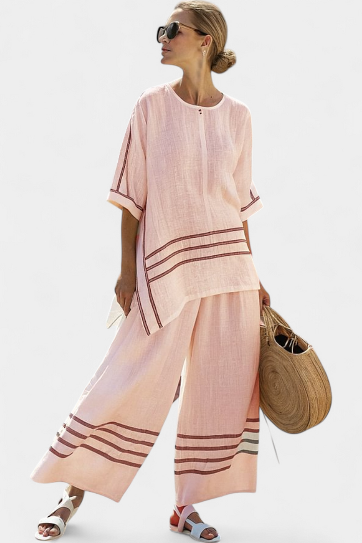 Vittorina - Striped Asymmetric Trouser Set