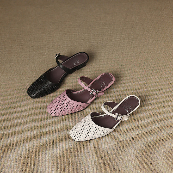 Ovia Genuine Leather Mules