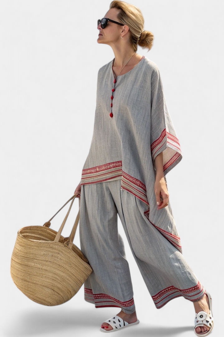 Rossella - Asymmetric Ethnic Trouser Set