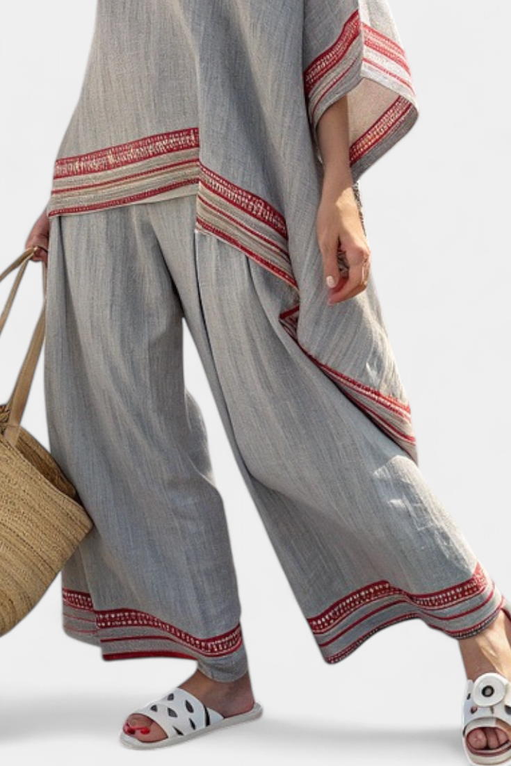 Rossella - Asymmetric Ethnic Trouser Set