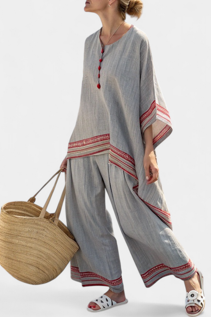 Rossella - Asymmetric Ethnic Trouser Set