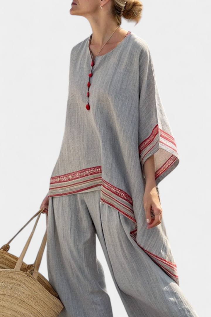 Rossella - Asymmetric Ethnic Trouser Set