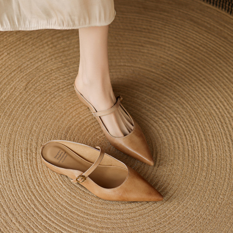 Neok Genuine Leather Mules