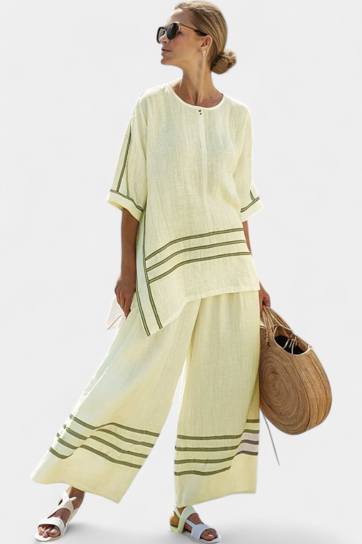 Vittorina - Striped Asymmetric Trouser Set