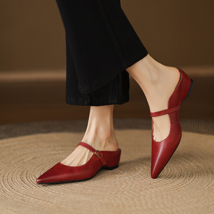 Neok Genuine Leather Mules