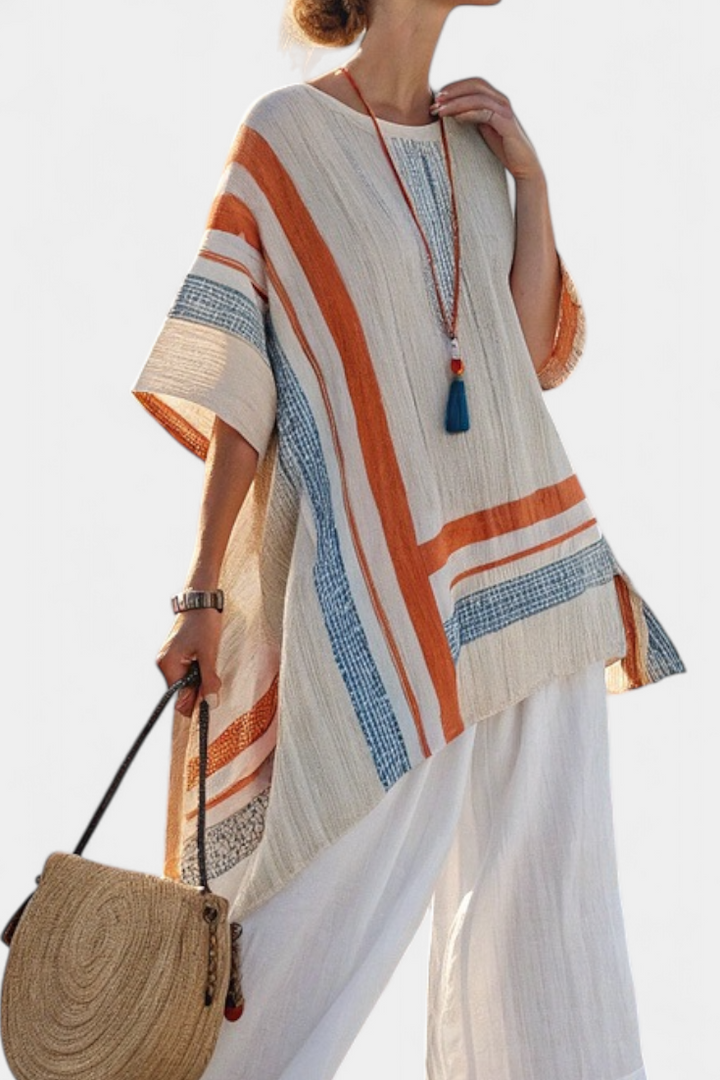 Loredana - Asymmetric Linen Trouser Set