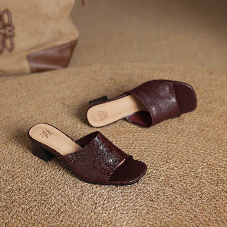 Avena Genuine Leather Mules