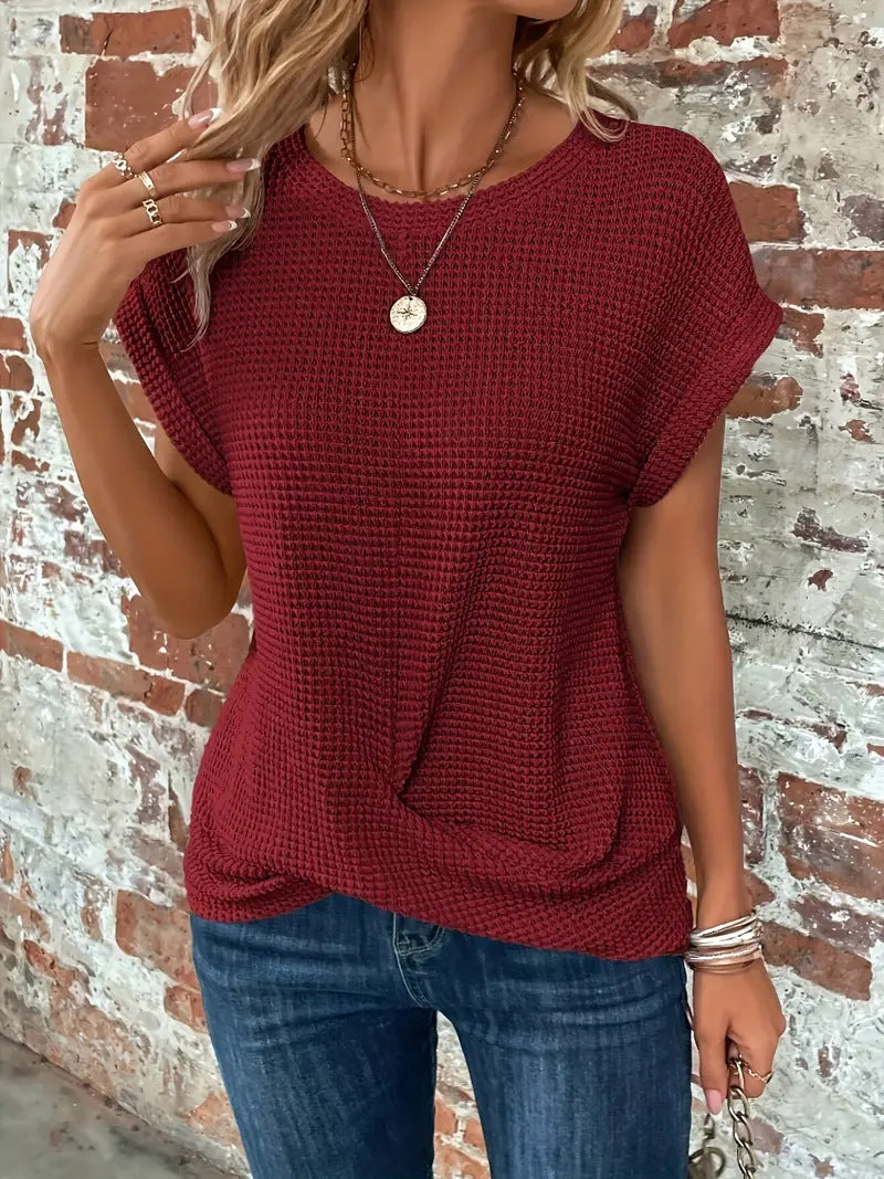 Sylvia™ | Waffle Knit Casual Tee