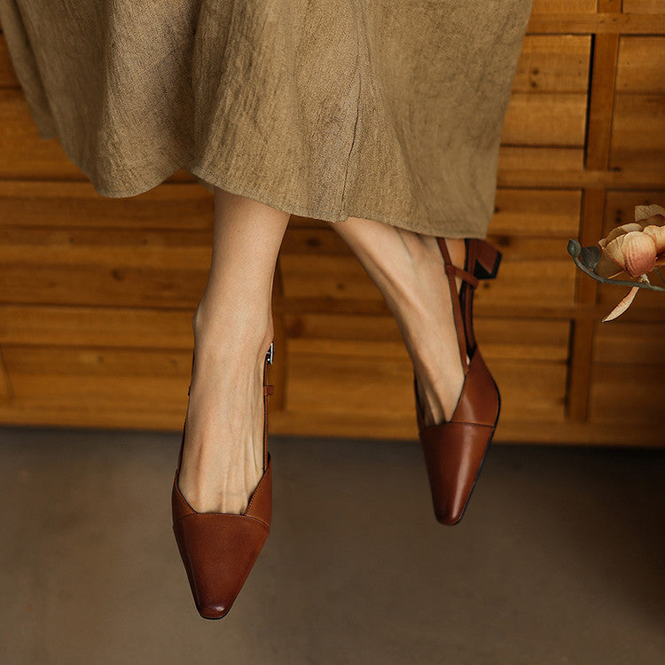 Serelle | Leather Slingback Heels
