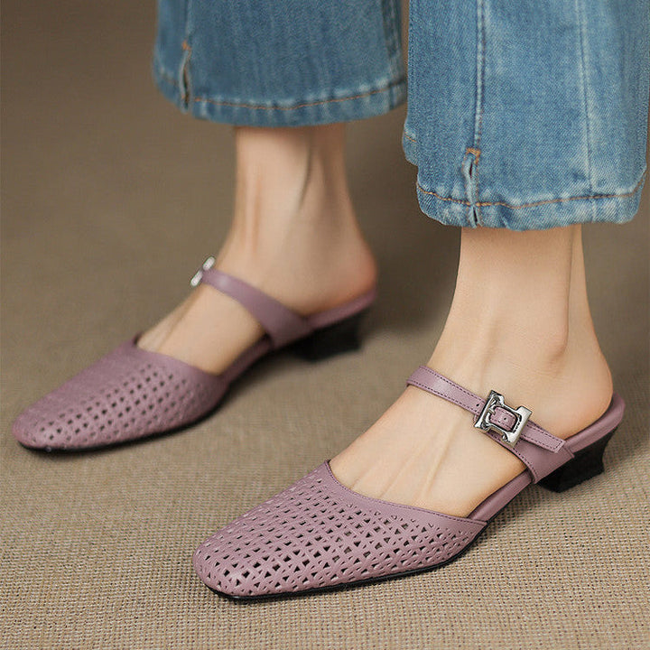 Ovia Genuine Leather Mules