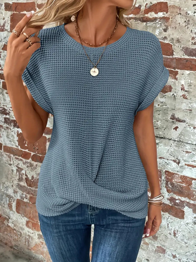 Sylvia™ | Waffle Knit Casual Tee