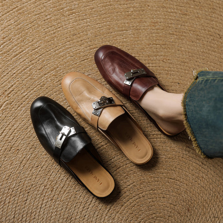 Carla Genuine Leather Mules