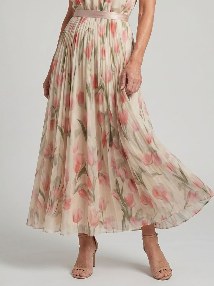Aurelle™ Halter Neck Floral Midi Dress