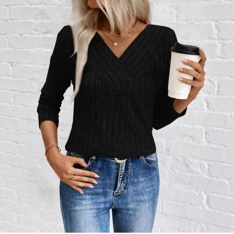 Quinn | Elegant Sunken Stripe Sweater