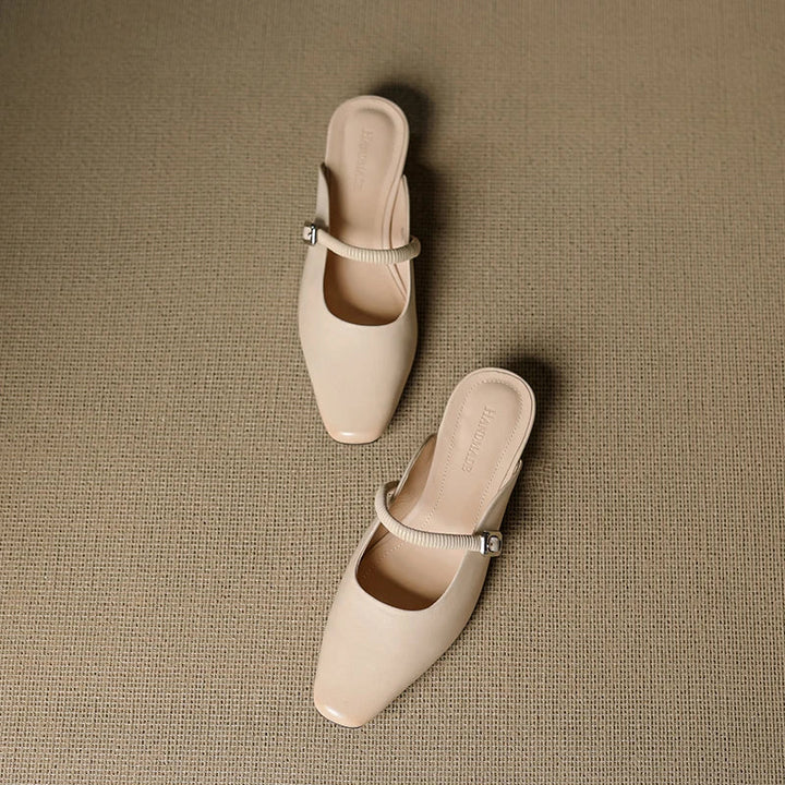 Kera Genuine Leather Mary Jane Mules