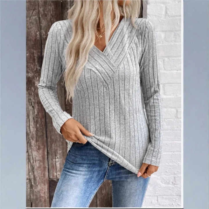 Quinn | Elegant Sunken Stripe Sweater