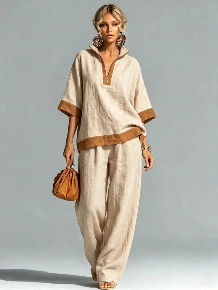 Women's Vintage Linen-Look Co-ord Set