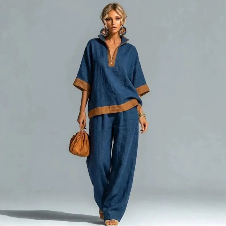 Women's Vintage Linen-Look Co-ord Set