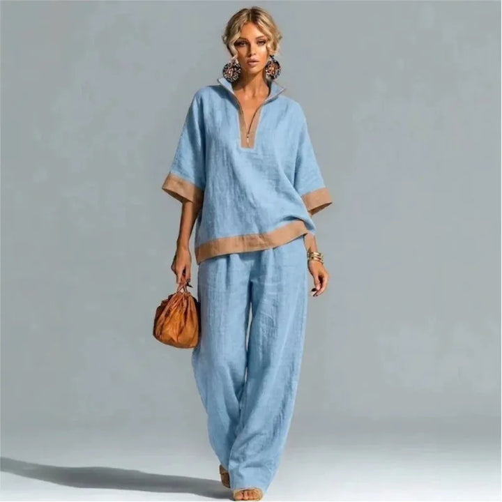 Women's Vintage Linen-Look Co-ord Set