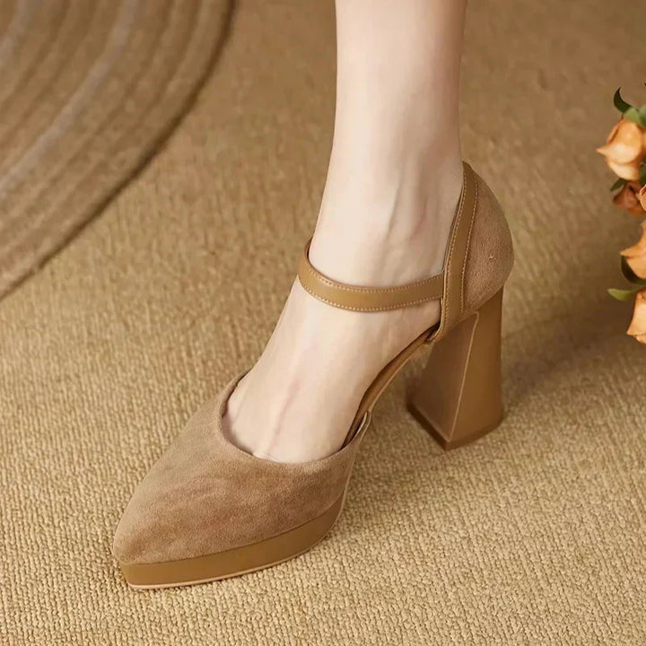 Aurore | Women's Platform Block Heel Pumps Ankle Strap High Heels