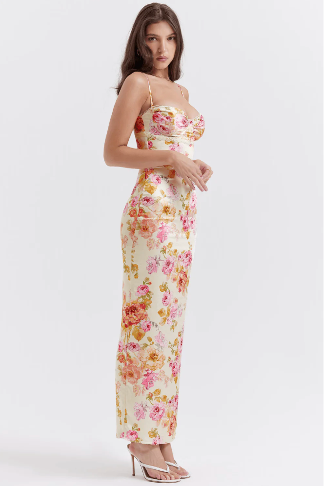 Katherine | Women's Wedding Guest Floral Spaghetti Strap Dress