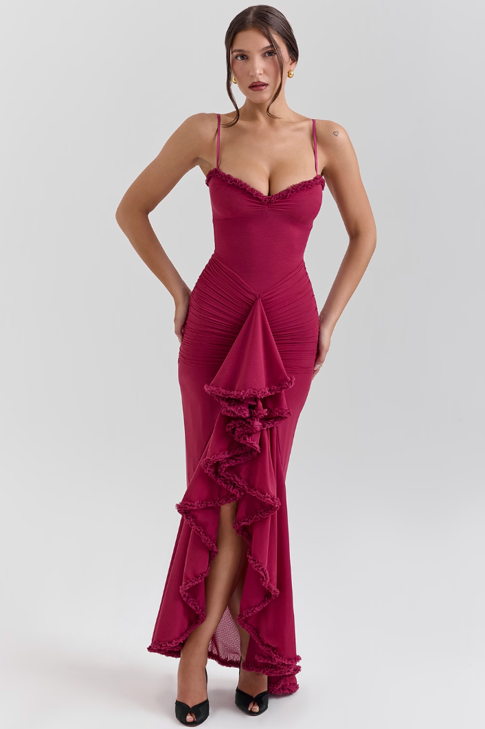 Alexandra | Women's Wedding Guest Lace Ruched Dress