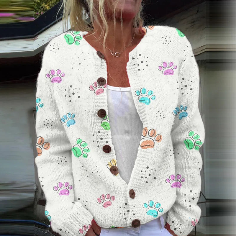 Sofie | Loose fitting cardigan with print