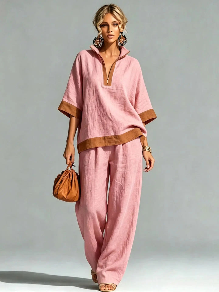 Women's Vintage Linen-Look Co-ord Set
