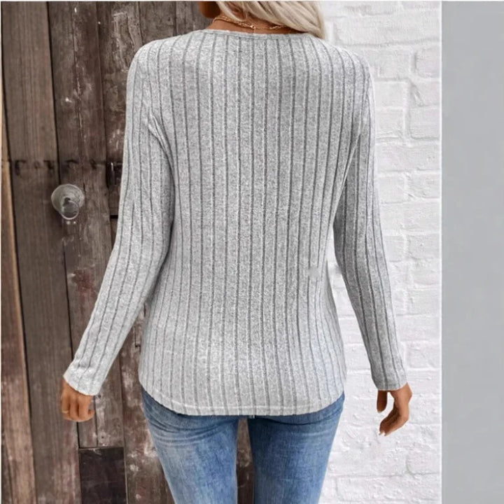 Quinn | Elegant Sunken Stripe Sweater