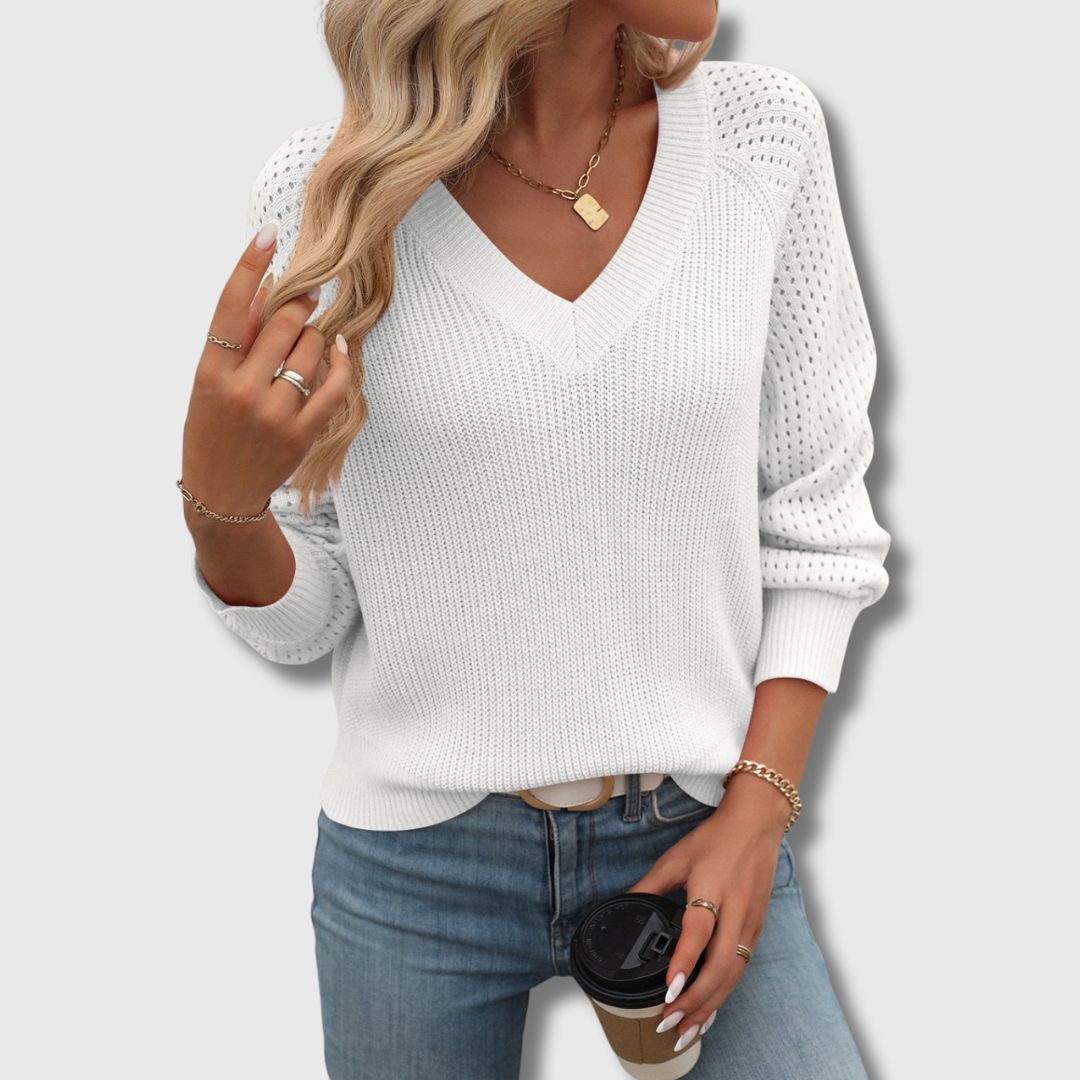 Jade | Elegant V-Neck Sweater