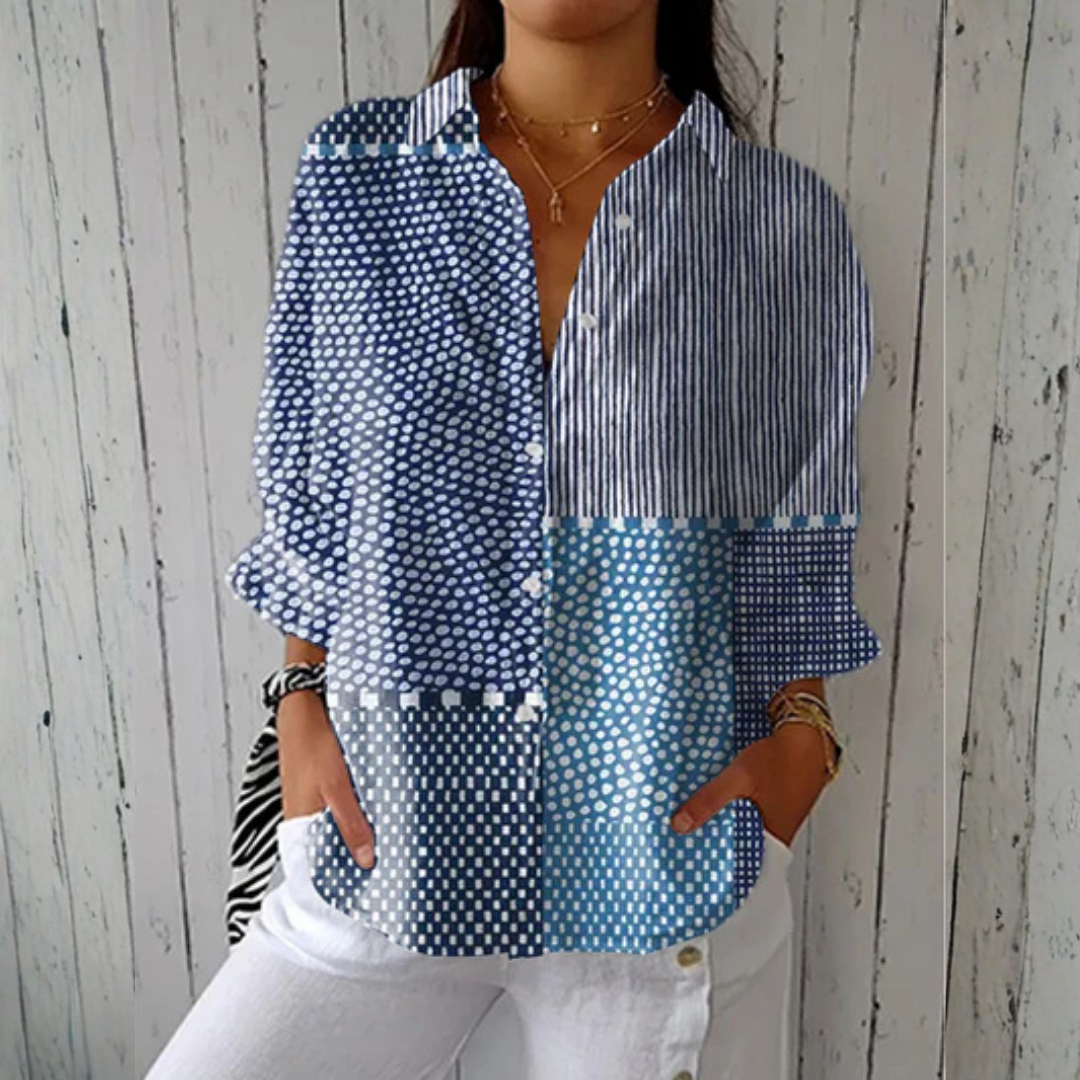 Sophie™ | Ocean Patchwork Blouse